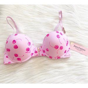 NEW Juicy Couture Push Up Zip Front Cherry Bra